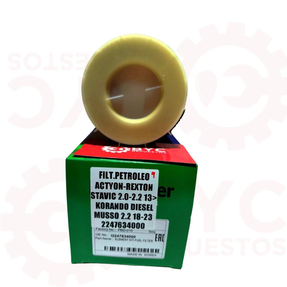 Filtro petróleo elemento SsangYong new ACTYON-Rexton-Stavic Korando Grand Musso (Korea) - Repuestos BYC SPA - SSANGYONG - 2247634000KOR