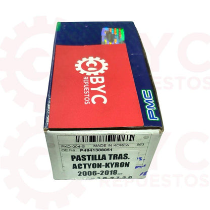 Juego pastilla freno trasera SsangYong ACTYON Kyron Rexton Musso - Repuestos BYC SPA - SSANGYONG - 48413090A1AKOR