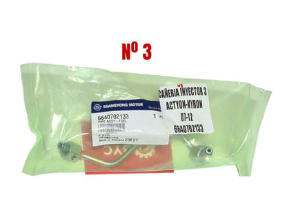 Cañería nº3 de inyector SsangYong ACTYON Kyron Euro 3-4 2006-2013 - Repuestos BYC SPA - SSANGYONG - 6640702133OR