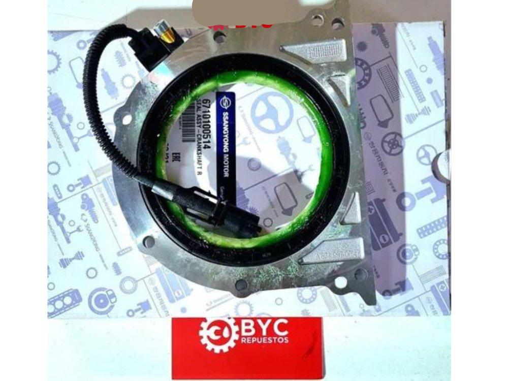 Porta reten cigüeñal trasero c/sensor SsangYong new ACTYON Stavic-Rexton Korando diésel 2.0 - Repuestos BYC SPA - SSANGYONG - 6710100514OR