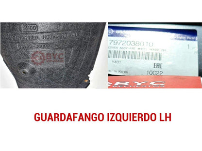 Guardafangos del. izquierdo SsangYong Grand Musso - Rexton 2.2 2018-21 - Repuestos BYC SPA - SSANGYONG - 7971038000 7971036000 LH ORIG