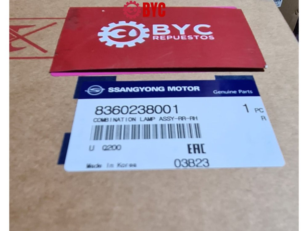 Farol trasero derecho SsangYong Grand Musso 2.2 2018-2023 - Repuestos BYC SPA - SSANGYONG - 8360238001 8360238010OR